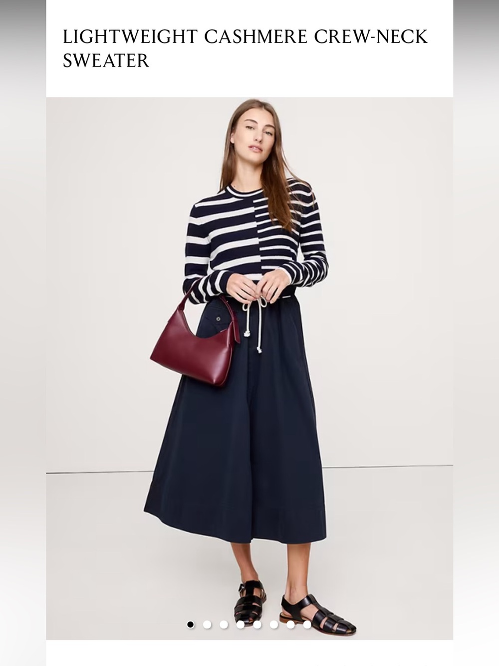 Banana Republic Navy Striped Cashmere Crewneck Sweater - NWT